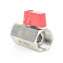 Edelstahl Minikugelhahn 1/4" (13,16 mm) 2x Innengewinde