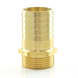 Messing Schlauchtülle mit Außengewinde 1 1/4" x 40 mm