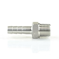 Edelstahlschlauchtülle mit Außengewinde 1/4" x 7 mm