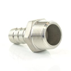 Edelstahlschlauchtülle mit Außengewinde 1/4" x 8 mm