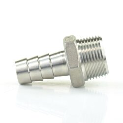 Edelstahlschlauchtülle mit Außengewinde 1/4" x 8 mm