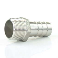 Edelstahlschlauchtülle mit Außengewinde 1/4" x 9 mm