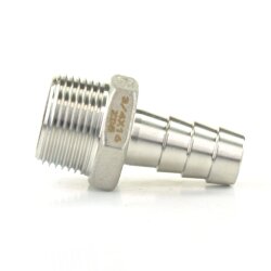 Edelstahlschlauchtülle mit Außengewinde 3/8" x 10 mm