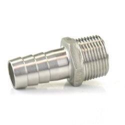 Edelstahlschlauchtülle mit Außengewinde 3/8" x 11 mm