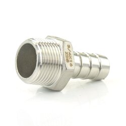Edelstahlschlauchtülle mit Außengewinde 3/8" x 16 mm
