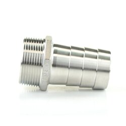 Edelstahlschlauchtülle mit Außengewinde 1 1/2" x 40 mm