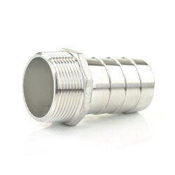 Edelstahlschlauchtülle mit Außengewinde 1 1/2" x 40 mm