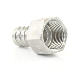 Edelstahlschlauchtülle mit Innengewinde 3/4" x 19 mm