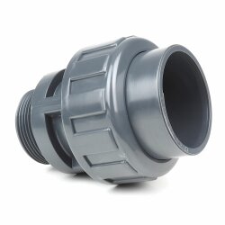 PVC-Kupplung für Pumpen Klebemuffe 90 mm x Außengewinde 3" (87,88 mm)