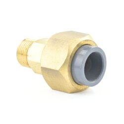Messingverschraubung PVC-Klebemuffe x Außengewinde 16 mm x  3/8" (16,66 mm)