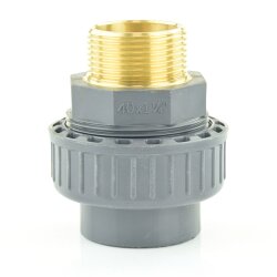 Messingverschraubung PVC-Klebemuffe x Außengewinde 25 mm x 3/4" (26,44 mm)