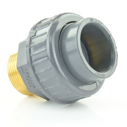 Messingverschraubung PVC-Klebemuffe x Außengewinde 32 mm x 1" (33,25 mm)