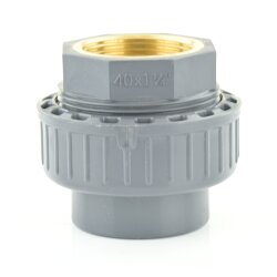 Messingverschraubung PVC-Muffe x Innengewinde 40 mm x 1 1/4" (41,91 mm)