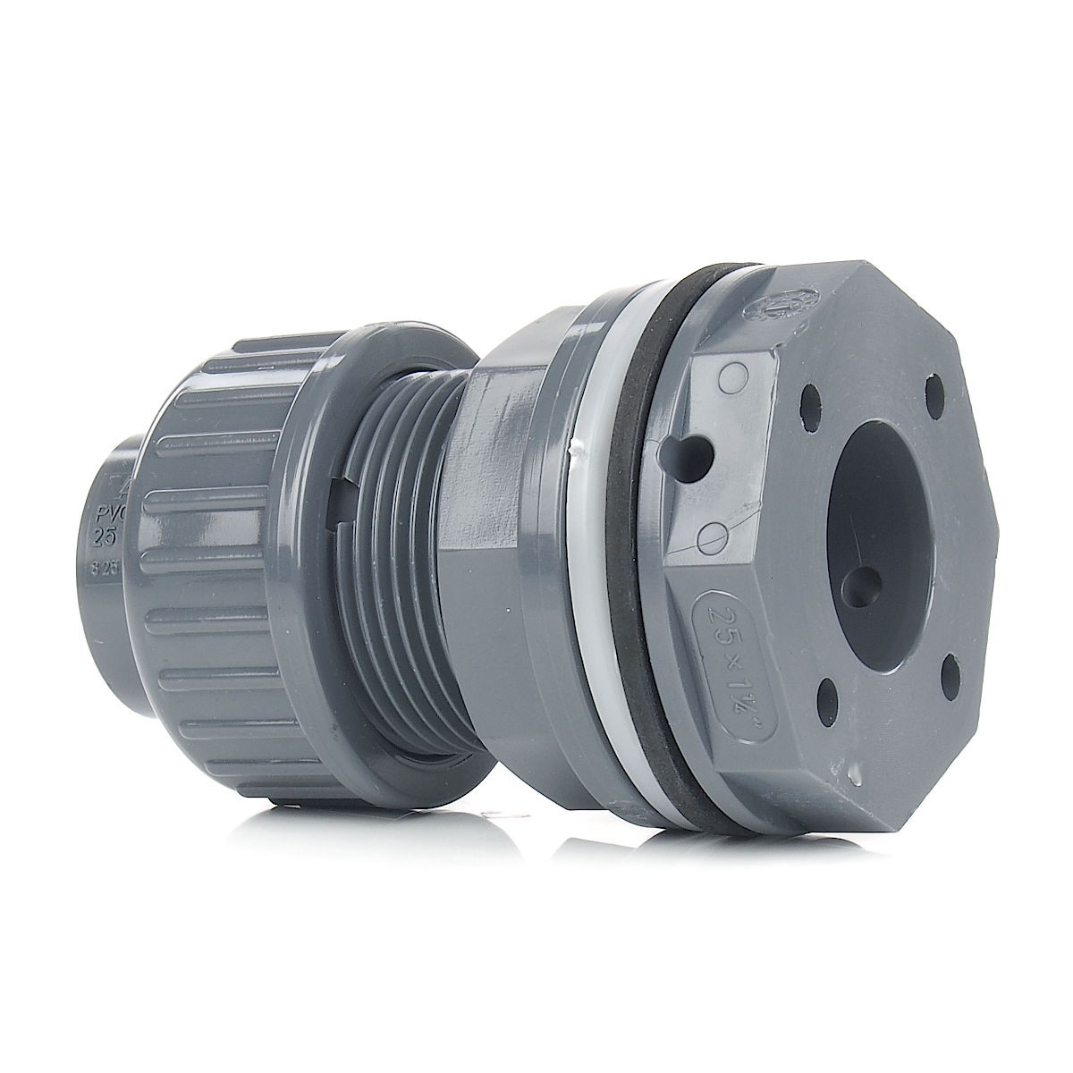 PVCBehälteranschluss mit Verschraubung 40 mm