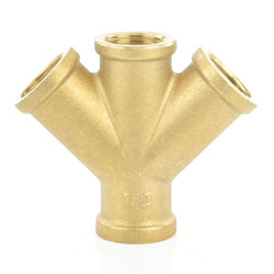 Messing 4-Wege-Verteiler 4x Innengewinde