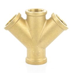 Messing 4-Wege-Verteiler 4x Innengewinde 3/8" (16,66...