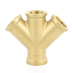 Messing 4-Wege-Verteiler 4x Innengewinde 1/2" (20,96 mm)