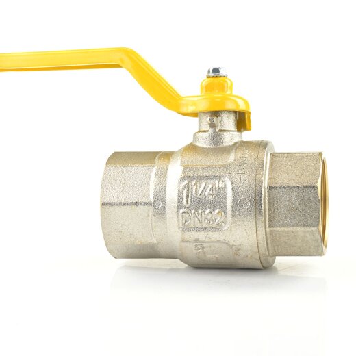 Messingkugelhahn für Gas 2x Innengewinde 1 1/4" (41,91 mm)