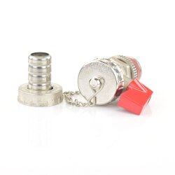 Messing KFE-Kugelhahn, selbstdichtend mit Außengewinde 1/2", Schlauchtülle 12 mm