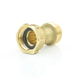 Messing Kupplung mit Überwurfmutter - Außengewinde x Innengewinde 3/4"