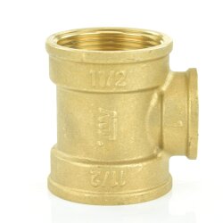 Messing T-Stück reduziert 1 1/2" x 1/2" x...