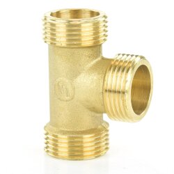 Messing T-Stück 3x Außengewinde 1/2"