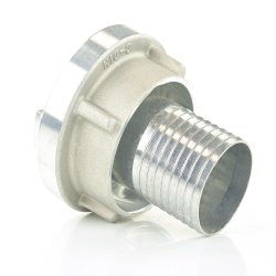 Aluminium Feuerwehr-Saugkupplung mit Schlauchtülle (Sägezahnprofil) 52-C x 51 mm