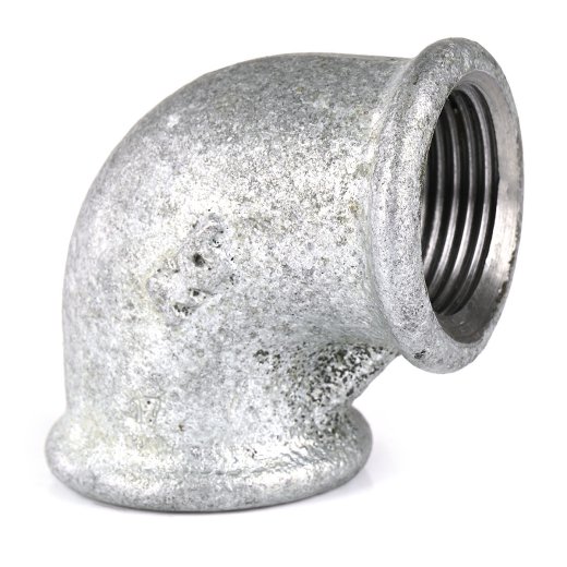 Temperguss Winkel 90°, 2x Innengewinde 2" x 1"