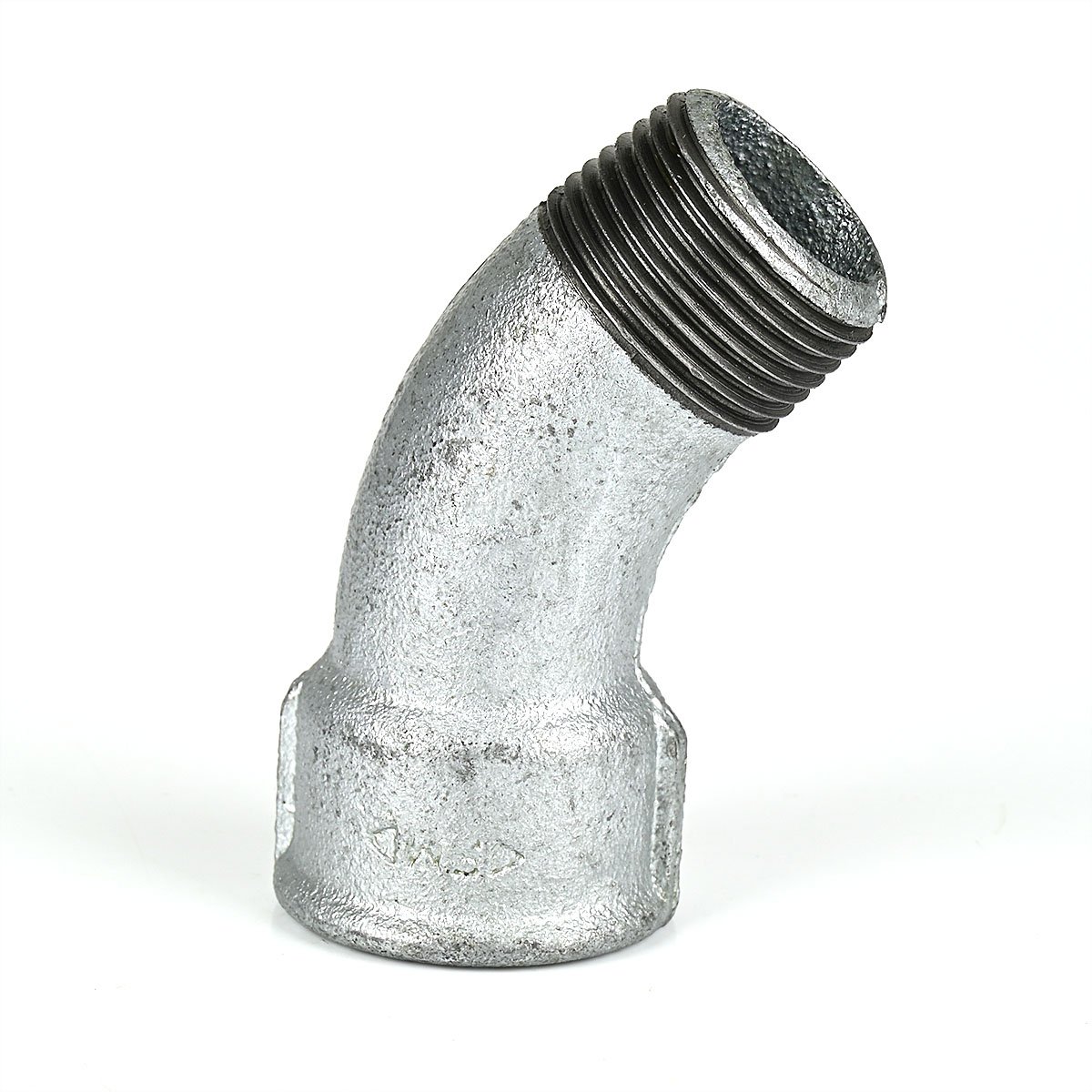 Temperguss Bogen 45°, Außengewinde x Innengewinde 3/4\