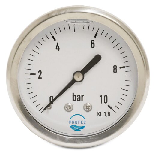 Glycerin-Manometer 63 mm Gehäuse, Anschluss 1/4" hinten