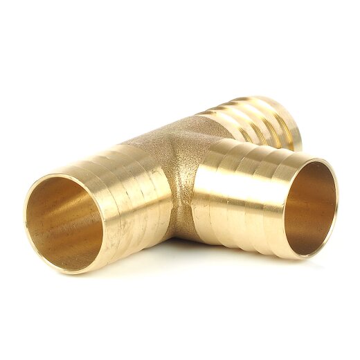 Messing Schlauchverbinder T-Stück, Schlauchtülle 9,5 mm (3/8")