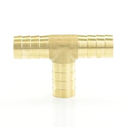 Messing Schlauchverbinder T-Stück, Schlauchtülle 9,5 mm (3/8")