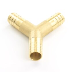 Messing Schlauchverbinder Y-Stück 3x Schlauchtülle