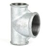 Temperguss T-Stück längs reduziert, 3x Innengewinde 1" x 1 1/2" x 1"