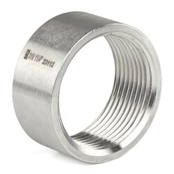 Nr. 272 Edelstahl Gewindemuffe halb 3/4" (26,44 mm) 2x Innengewinde