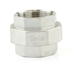 Nr. 330 Edelstahl Verschraubung 1/4" (13,16 mm) mit Dichtung 2x Innengewinde