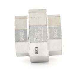 Nr. 330 Edelstahl Verschraubung 1/2" (20,96 mm) mit Dichtung 2x Innengewinde