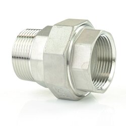 Nr. 331 Edelstahl Verschraubung 3" (87,88 mm) mit Dichtung, IG x AG