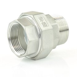 Nr. 331 Edelstahl Verschraubung 3" (87,88 mm) mit Dichtung, IG x AG