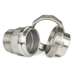 Edelstahl Kupplung 3/8" konisch dichtend, Schweißende x Außengewinde