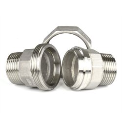 Edelstahl Verschraubung 1/2" (20,96 mm) konisch dichtend, 2x Außengewinde