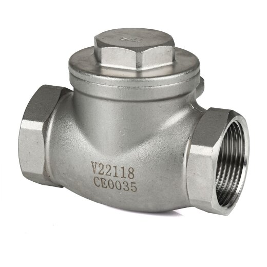 Edelstahl Rückschlagklappe 3/4" (26,44 mm) 2x Innengewinde, ohne Feder