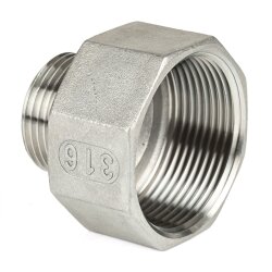 Edelstahl Reduziernippel 3/8" x 1/4" Innengewinde x Außengewinde