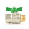 Messingkugelhahn mit Flügelgriff für Trinkwasser DVGW-geprüft IG x AG 3/8" (16,66 mm)