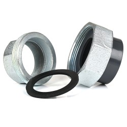 Übergangsverschraubung von Temperguss auf PVC-U 20 mm x 1/2" (20,96 mm), Innengewinde