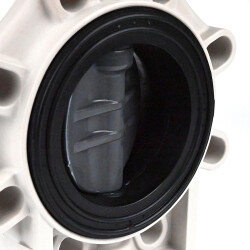 Praher Absperrklappe K4 mit Handhebel, PVC-U/FKM 90 mm (DN 80)