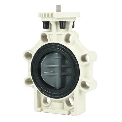 Praher Absperrklappe K4 mit Handhebel, PVC-U/FKM 225 mm (DN 200)
