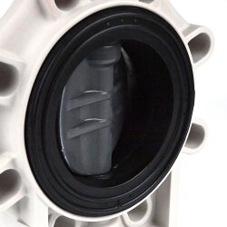 Praher Absperrklappe K4 mit Handhebel, PVC-U/FKM 225 mm (DN 200)