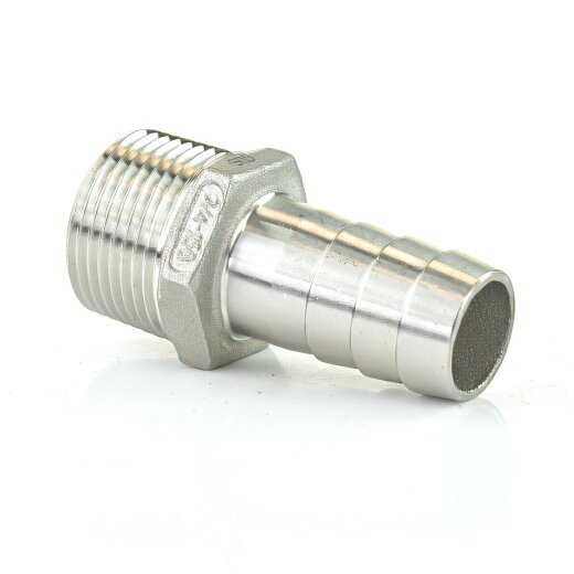 Edelstahlschlauchtülle mit Außengewinde 3/4" x 13 mm