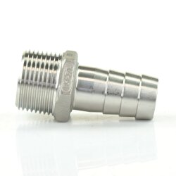 Edelstahlschlauchtülle mit Außengewinde 3/4" x 13 mm